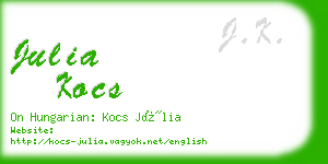 julia kocs business card